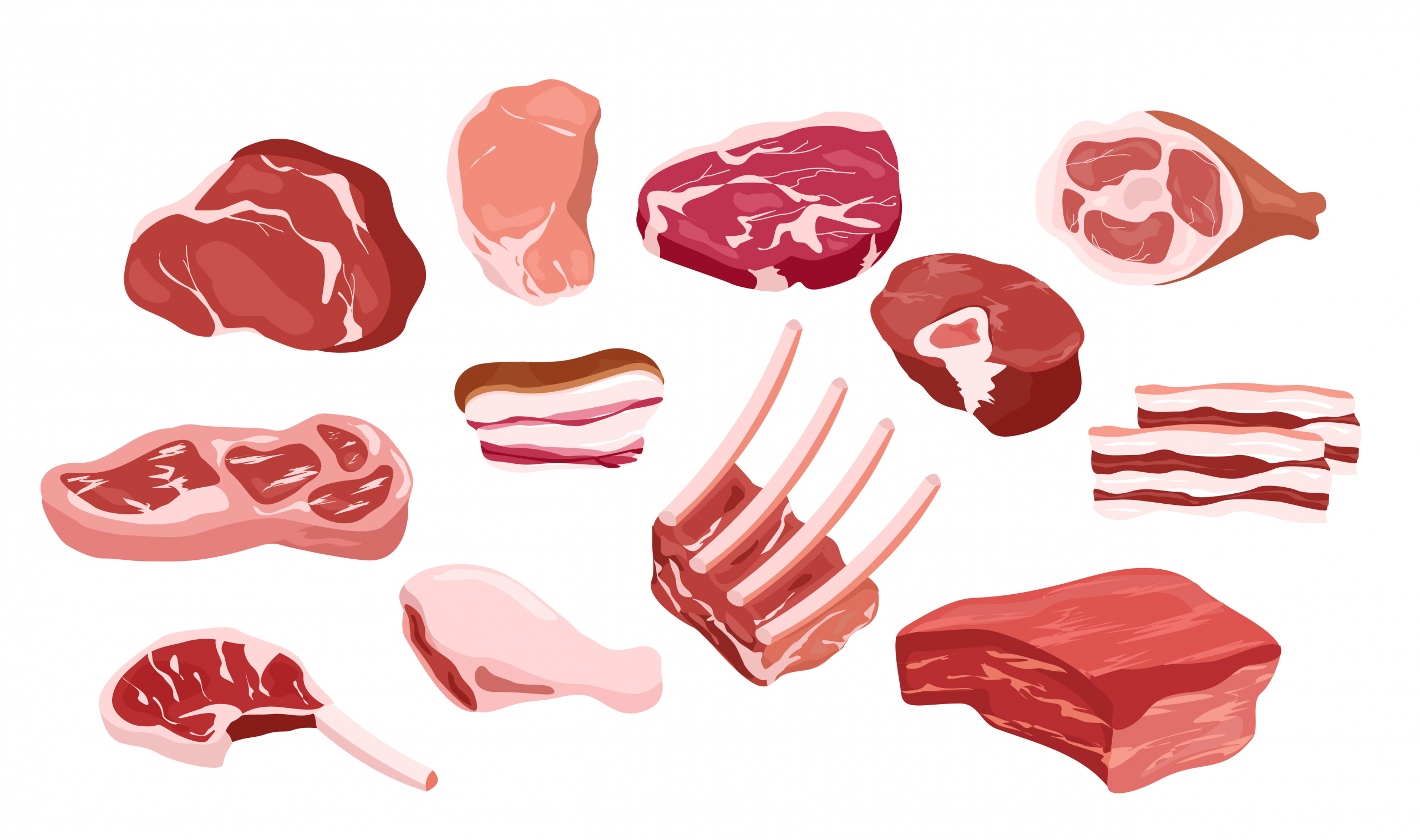 Векторные куски мяса